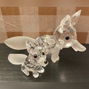SWAROVSKI  2 Foxes ~ Large And Small Figurines. No Original Boxes.